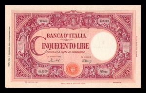 Banconota da 500 lire della Banca d'Italia