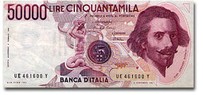 50000 lire di tipo "Bernini"