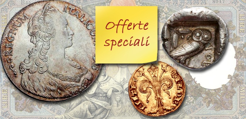 Le monete, medaglie e banconote in offerta speciale