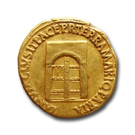 moneta romana imperiale, monete romane imperiali, aureo tempio di giano